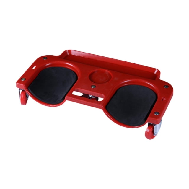 jinwen Protège-Genoux Roulants Robustes Haute Performance Portatifs Plateau d'Outils Professionnel avec 5 Roulettes Pivotantes pour Jardin Rouge