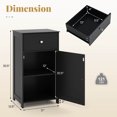 thumbnail image 3 of Costway White Floor Storage Cabinet Bathroom Organizer Cupboard Drawer Shelf Bath Towel Black, 3 of 10