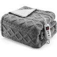 thumbnail image 1 of Twister.CK 90" x 100" Electric Heated Blanket King Size, with 10 Heating Levels & 10 Time Settings, Machine Washable Sherpa, ETL Certified, Gray, 1 of 9