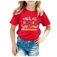thumbnail image 1 of TZEWGL T-Shirts For Newborn Back To School Season Printed Short Sleeve Crewneck Clothes For Infnants size 2-4T, 1 of 4