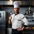 thumbnail image 1 of Men's Catering Chef Workwear Long Sleeve Cardigan Shirt Kitchen Outfit Comfortable Durable Top for Cooking, 1 of 3