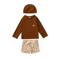 thumbnail image 1 of Hiiyo Infant Boys' Swimsuit Long Sleeved Rash Guard Shorts and Hat Quick Dry Bathing Suit, 1 of 8