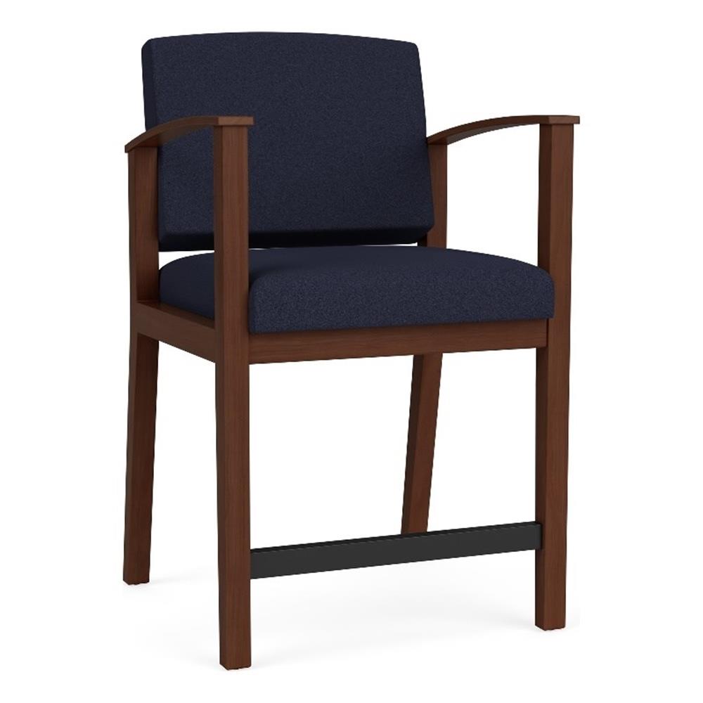 Pemberly Row Fauteuil de Réception Moderne en Noyer/maison Ouverte Bleu Marine
