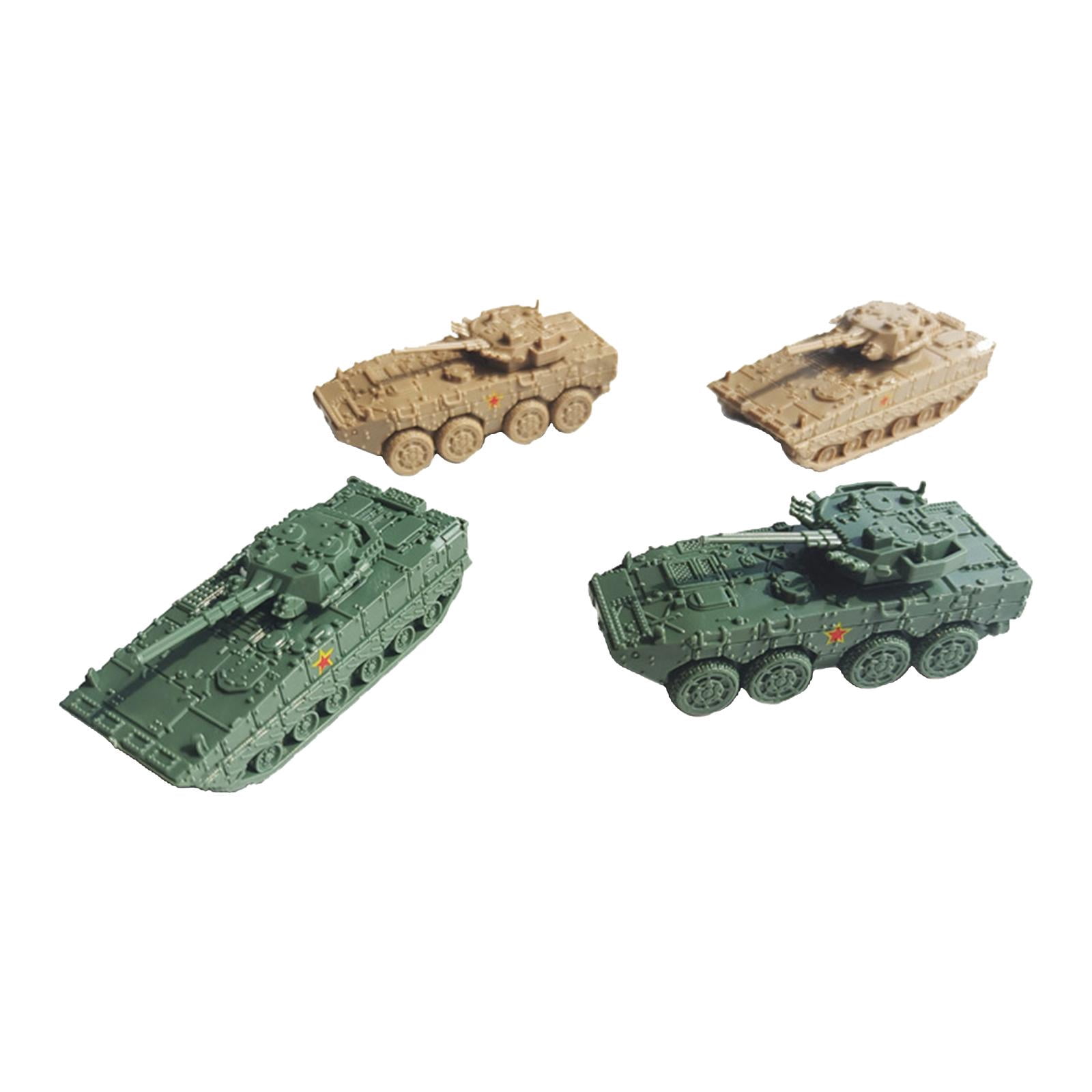 TISHITA 4 Pcs Modèle de Char Moderne à l'Échelle 1/144 Ornements de Char Finis Collection 4D Blindé