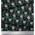 thumbnail image 2 of Soimoi Poly Georgette Fabric Quatrefoil Design,Leaves & Rose Floral Decor Fabric Printed Yard 42 Inch Wide, 2 of 3