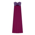 thumbnail image 4 of Robes à Encolure Croisée pour Femmes Sans Manches à Blocs de Couleur Robes Maxi Amples Décontractées de Vacances Longue Robe Violet, TG, 4 of 7
