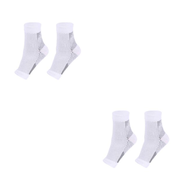 Ruiboury 2a Set Of 2 Non-skid Compression Socks For Ankles Brace Comfortable To Wear white S/M 2Set