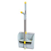 Retractable Long Handle Dust Pan And Brooms Combo For Indoor Outdoor Brooms Dustpan Set For Kitchen Lobby Office Standing Dustpan With Cleaning Teeth