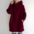 thumbnail image 1 of cllios Chandails à Capuche pour Femmes Vestes de Survêtement à Fermeture Éclair Col Ras du Cou Grande Taille Manches Longues Manteau Uni Coupe Classique Veste à Capuche, 1 of 7
