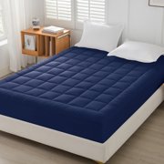 Danhjin Fitted Sheet Double Layer Mattress Topper Top Fitted Mattress Cover Pocket Mattress Pad Protector Soft Noiseless Mattress Pad Mattress
