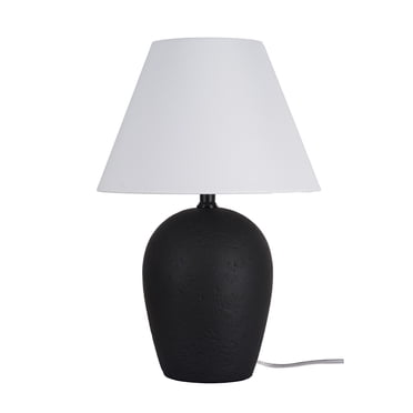 Better Homes & Gardens 18"H Ceramic Urn Style Table Lamp, Matte Black Finish with White Linen Empire Shade