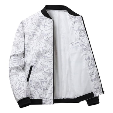 Ediodpoh Mens Coat Spring Autumn Versatile Stand Collar Casual Jacket Mens Jackets Light Gray XXL