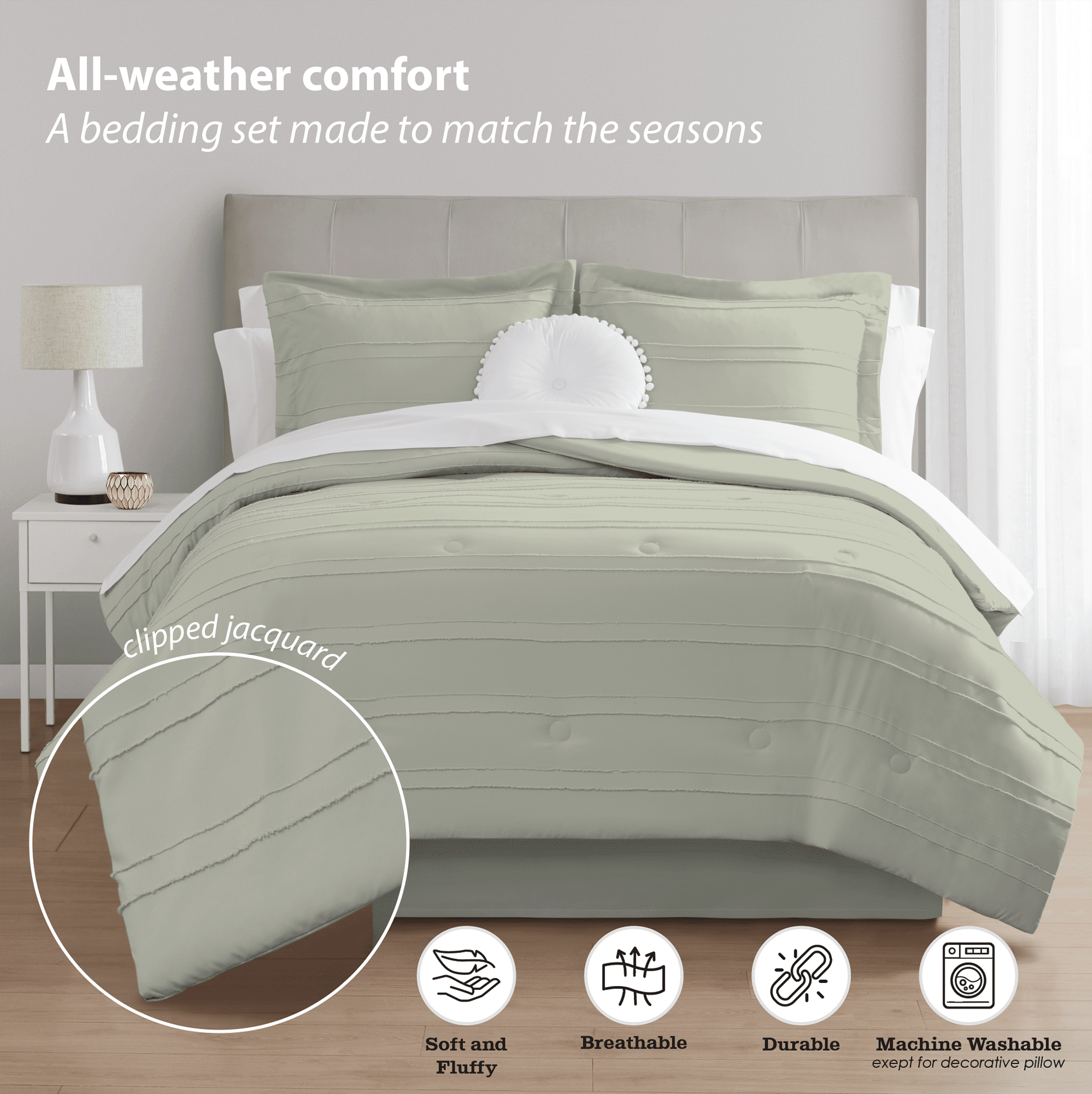 Mainstays Ensemble de lit 11 pieces Soft Sea, double
