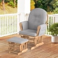 thumbnail image 4 of Costway Glider and Ottoman Cushion Set Wood Baby Nursery Rocking Chair Gray, 4 of 10