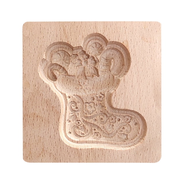 CEHVOM Novel Carved Cookie Model Cutter Cookie Wooden Gingerbread Shortbread Model Clearance