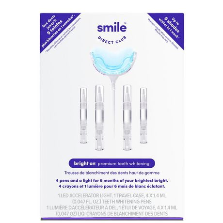 SmileDirectClub bright on Premium Teeth Whitening Kit – LED Accelerator Light and 4 Whitening Pens