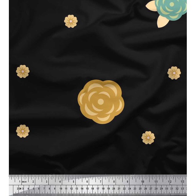 Soimoi Cotton Jersey Fabric Artistic Flower Printed Fabric 1 Yard 58 Inch Wide