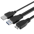 thumbnail image 1 of axGear USB 3.0 A Male to Micro USB 3 Y Cable With USB Power Connect For 2.5 Mobile HDD, 1 of 3