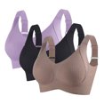 thumbnail image 1 of FAVIPT Soft Bras for Women 3 PCS Seamless Wireless Supportive Bra Push Up Comfort Soft No Underwire Full Coverage Bra Coffee,L, 1 of 7