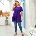 thumbnail image 4 of LARACE Plus Size Tunic Tops for Women Summer Short Sleeve Round Neck Woman Plus Top, 4 of 5