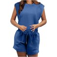 thumbnail image 4 of Penkiiy Combinaisons 2024 pour Femmes, Dos Ouvert, Combinaisons une Pièce, Tenue de Survêtement avec Poches, P Bleu, 4 of 9