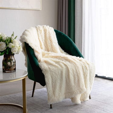EGNMCR Long Faux Throw Blanket Fuzzy Lightweight Plush Fleece Microfiber Couch Bed Chair Photo Props Throw Blanket