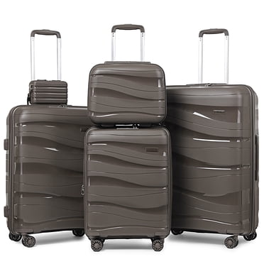 Joyway -5-Piece Luggage Set PP Hardshell Spinner Suitcase with TSA Lock - (Expandable Carry-On 20 Inch) (24 Inch 28 Inch) for School, Travel, Weekend