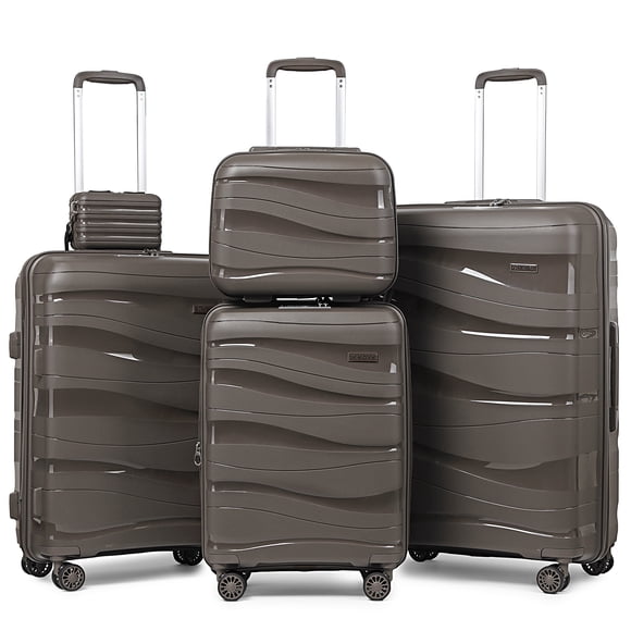 Joyway Ensemble de Bagages - 5 Pcs, Valises Rigides à Roulettes avec Serrure TSA - (Extensible en Format Cabine 20 Pouces) (24 Pouces, 28 Pouces) - Idéal pour l'École, les Voyages et les Fins de Semaine
