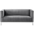 thumbnail image 3 of Posh Living Hayden Velours Smoking avec Base en Y Métal Gris/chrome, 3 of 9