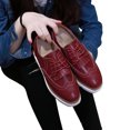 thumbnail image 1 of LSLJS Chaussures en Cuir Style Britannique pour Femmes à Bout Rond, Talon Compensé, Semelle Épaisse à Pompon Style Muffin, Chaussures en Cuir pour Femmes, 1 of 5