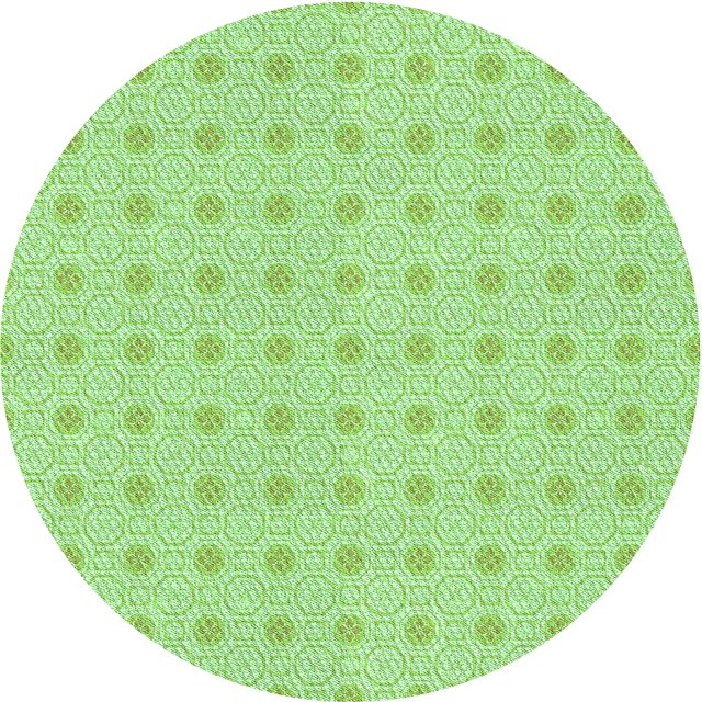 Ahgly Tapis Rond Lavable en Machine Intérieur Transitionnel Vert, 6 Pieds Rond