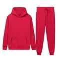 thumbnail image 1 of Gspmoly Mens Sweatshirt, Men'S Casual Oversize Solid Color Drawstring Trouser Long Sleeve Hooded Set Summer Tops up to 70% Off, 1 of 7