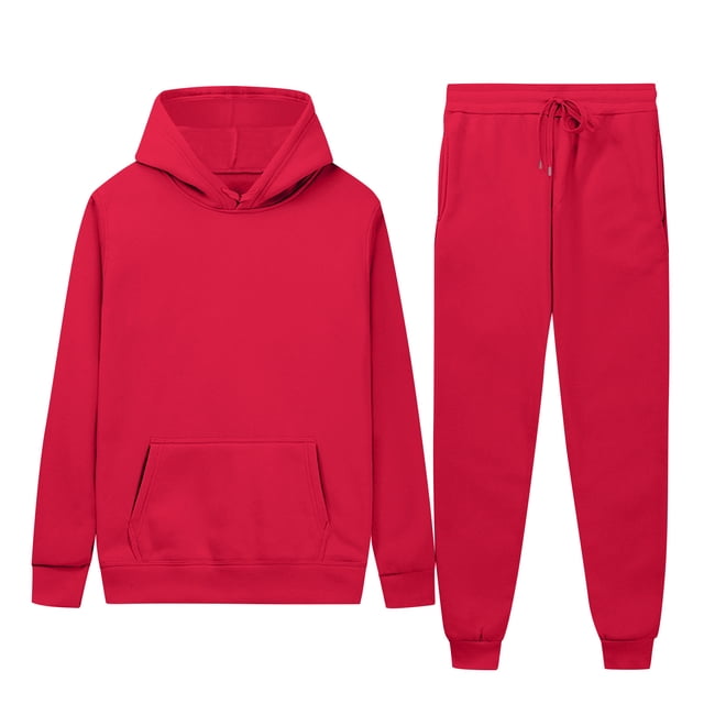 Gspmoly Mens Sweatshirt, Men'S Casual Oversize Solid Color Drawstring Trouser Long Sleeve Hooded Set Summer Tops up to 70% Off
