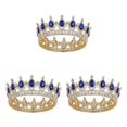 thumbnail image 4 of ZheElen Alloy Durable And Non-deforming Rhinestone For Wedding Or Cosplay Family Wedding Hair Crown Gold  + sapphire 3Set, 4 of 6