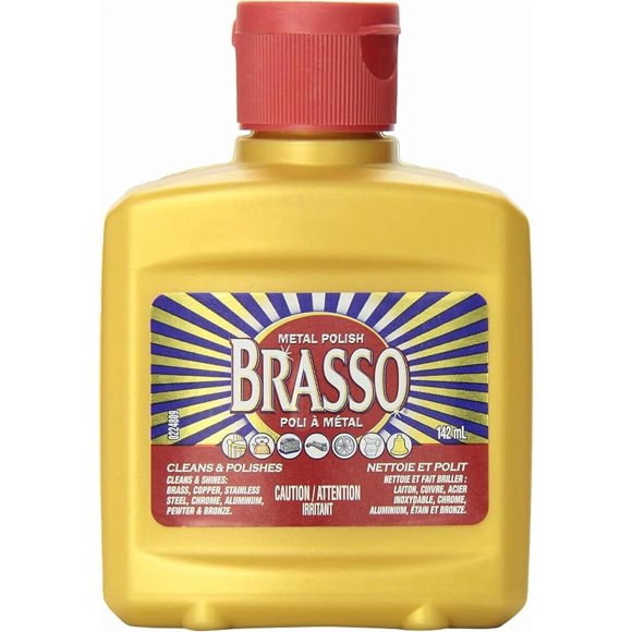 Brasso, Metal Polish, Cleans and Polishes - Brass Bronze Copper Stainless Steel, 142 ml