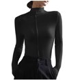 thumbnail image 1 of AherBiu Chandails à Manches Longues pour Femmes Couche de Base sous-Maillots Col Roulé Coupe Ajustée T-Shirts Blouse, 1 of 7