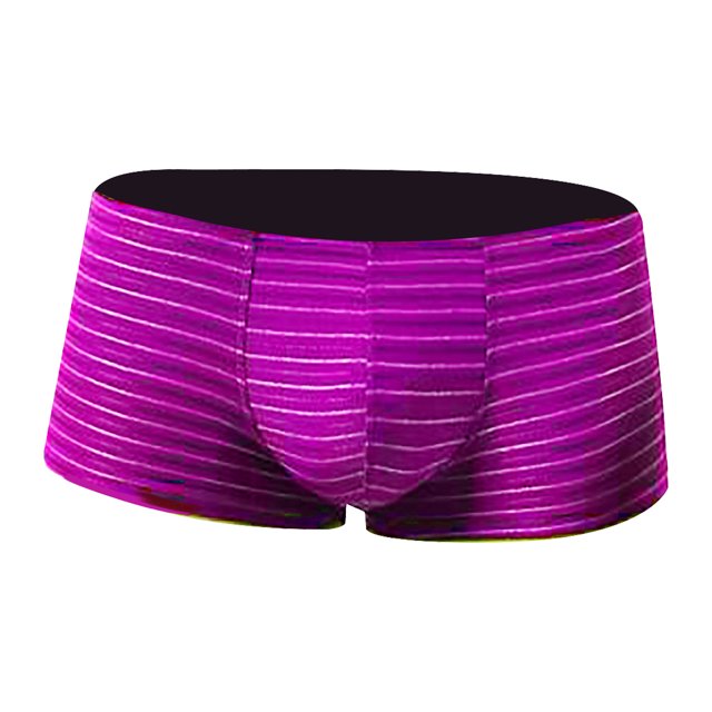 Sous-vêtements pour Hommes Slips Mode Tendance Rayures Confortables Taille Basse Boxeurs Slips Sexy