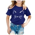 thumbnail image 3 of TZEWGL T-Shirt Décontracté à Col Rond Manches Courtes Imprimé Chat pour Filles Garçons Taille 4-5T, 3 of 5