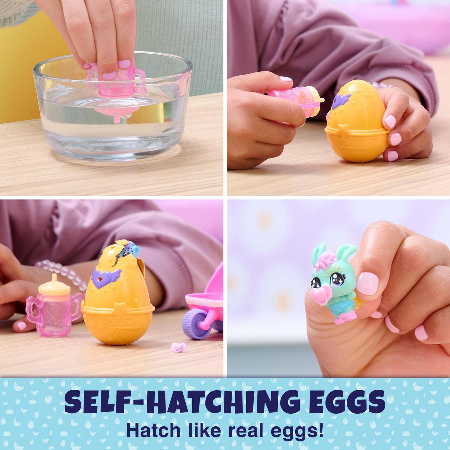 Hatchimals Alive, Hatch N' Stroll Playset avec poussette et 2 mini figurines dans des œufs qui éclosent tout seuls, jouets pour enfants pour filles et garçons, à partir de 3 ans