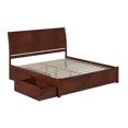 thumbnail image 2 of Portland Wood King Platform Bed with Footboard and Storage Drawers in Walnut, 2 of 7
