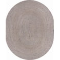 thumbnail image 2 of Aizza Trends 9x12 Ft Oval Gray Jute Area Rug, Boho Chic Natural Jute Area Rug - Hand-Braided, Rustic Farmhouse Decor for Living Room Carpet,, 2 of 5
