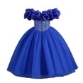 thumbnail image 4 of Robes Formelles pour Filles Robes à Épaules Dénudées Robes de Bal Robe en Tulle Robes d'Anniversaire pour Filles 4-5 Ans, 4 of 4