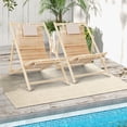 thumbnail image 2 of Costway 2 PCS Patio Outdoor Adjustable Folding Wood Sling Chair Lounge Assembly Free, 2 of 9