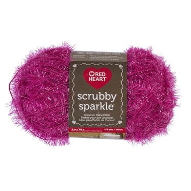 Red Heart® Scrubby Sparkle™ #4 Worsted (Medium) Polyester Yarn, Watermelon 3oz/85g 174 Yards