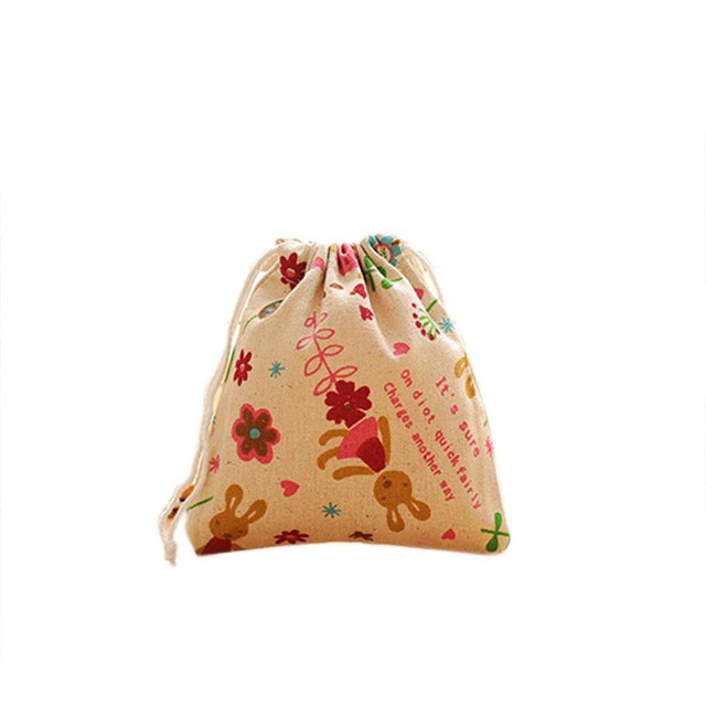 Coton Mélange Lin de Voyage de Stockage à Domicile Utilisation Impression Impression Sac de Rangement Sac de Lin avec le Cordon de Serrage