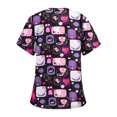 thumbnail image 3 of EGNMCR Hauts de Sarrau d'Infirmière pour Femmes Mode Décontractée Imprimé Uniforme de Travail Manches Courtes Col en V Blouse T-shirt de Travail avec Poches, Cadeaux pour Femmes, 3 of 3