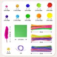 thumbnail image 3 of YOPTOP 1500 Pcs Art and Craft Supplies for Kids, Toddler DIY Craft Art Supply Set Included Pipe Cleaners, Pom Poms, Feather, Folding Storage Box,Purple, 3 of 5