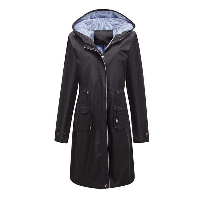 Dvkptbk Veste à Capuche pour Femmes, Imperméable, Coupe-Vent, en Solde