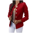 thumbnail image 2 of Mikilon Women's Solid Color Long-Sleeved Slim-Breasted Small Suit Short Coat Top, 2 of 5