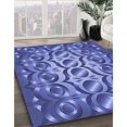 thumbnail image 3 of Ahgly Company Tapis d'Intérieur Lavable en Machine Carré Transitionnel Bleu Ciel, 5 Pieds Carré, 3 of 7